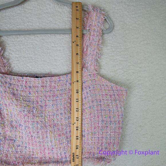Eloquii tweed cropped top rainbow pink women plus size 16 - Picture 5 of 10